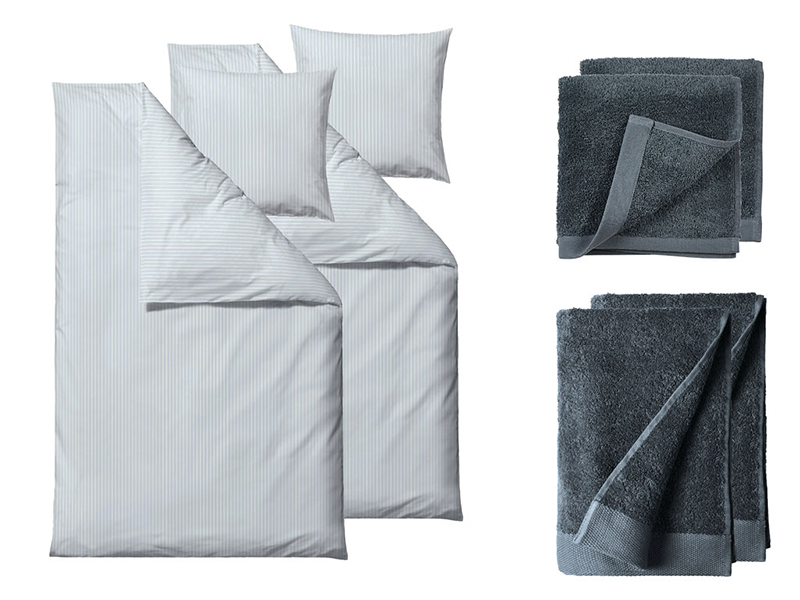 Södahl sengesæt+håndklæder Organic Common i flere variationer 220 cm Blå farver - 23105