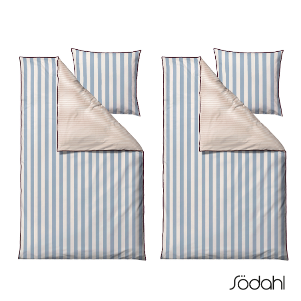 Södahl Parallel sengetøj - Valgfri størrelse Linen blue (34029) 140 x 220 cm