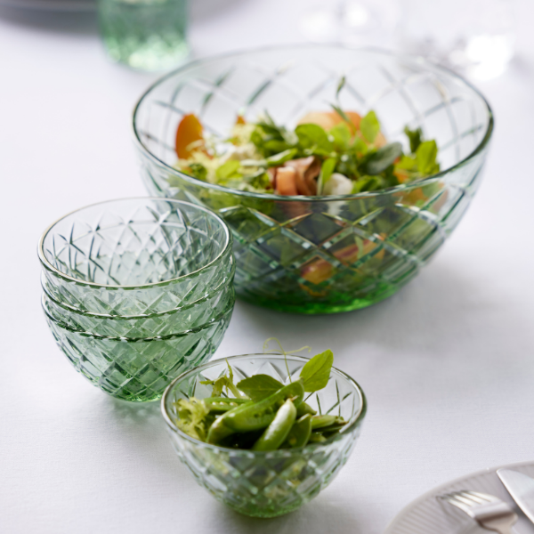 Lyngby GLas Sorrento salatskål + 4 skåle - valgfri farve
