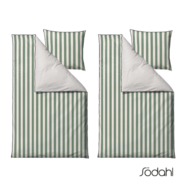 Södahl Parallel sengetøj - Valgfri størrelse Hedge green (34030) 140 x 200 cm