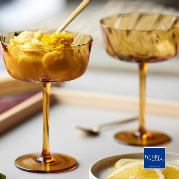 Lyngby Glas Vienna Champagneskål, 8 stk. - valgfri farve