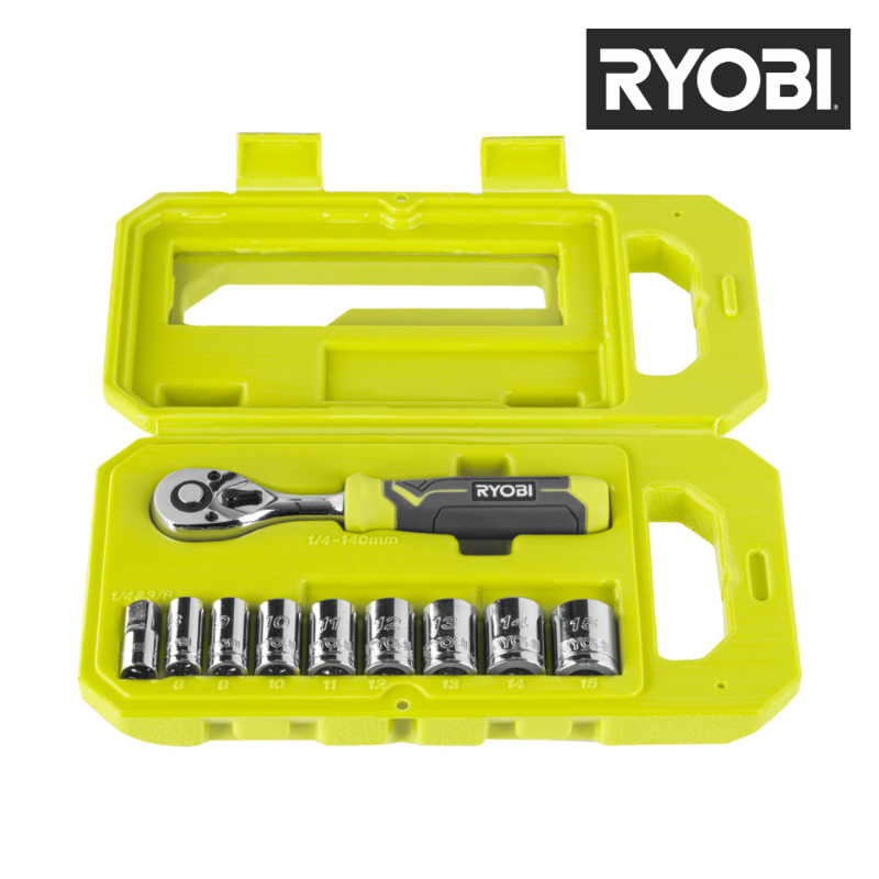 Ryobi Topnøglesæt med 10 dele