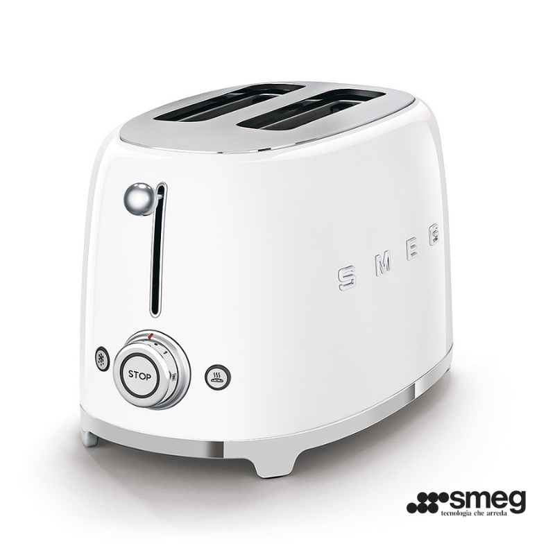 Smeg Brødrister m. 2 skiver Hvid-TSF01WHEU