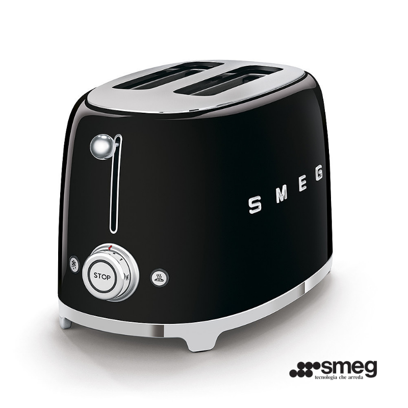 Smeg Brødrister m. 2 skiver Sort-TSF01BLEU