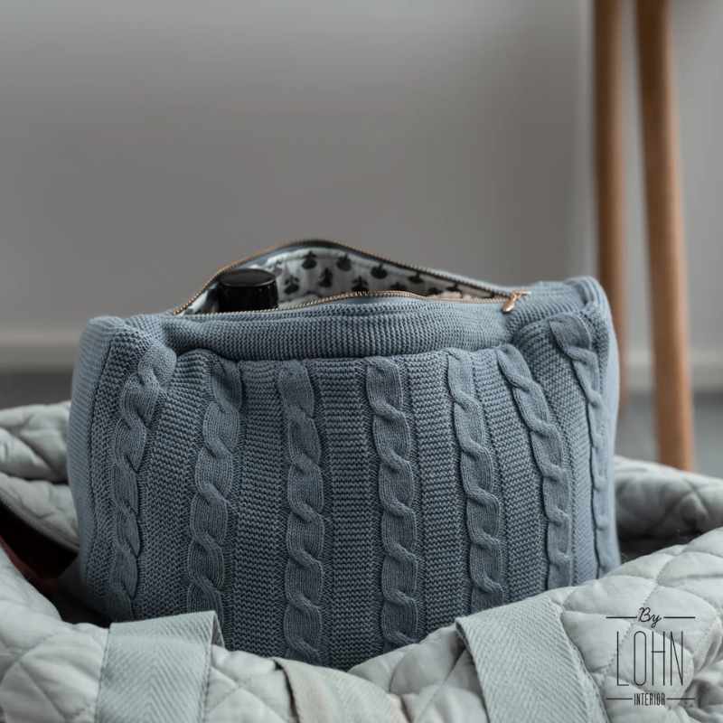 Strikket Toilettaske - Valgfri farve Dark Grey (4075)