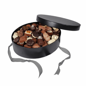 Oval Hatteæske m. Luksuschokolade 1000 g.
