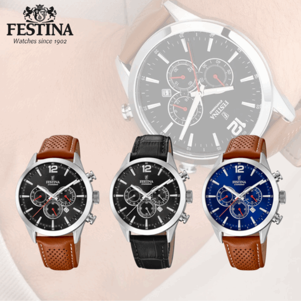 Festina Herreur Chrono Læderrem