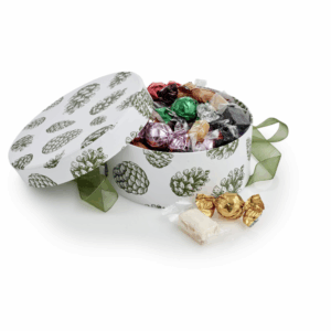 Hatteæske Grøn Kogle, Stor - Julemix 600 g.
