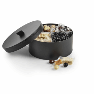 Hatteæske Sort m/Hank, Mega - Familieæske 1300 g.