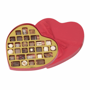 Hjerte Hatteæske m. 29 stk. Luksus Chokolade - 390 g.