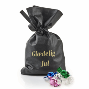 Sort stofpose med 1000 g. Mixede Chokoladekugler