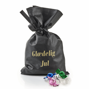 Sort stofpose med 1750 g. Mixede Chokoladekugler