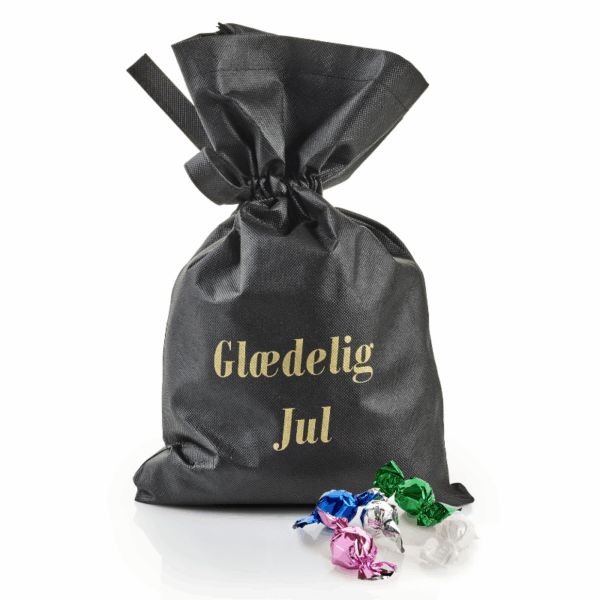 Sort stofpose med 2900 g. Mixede Chokoladekugler
