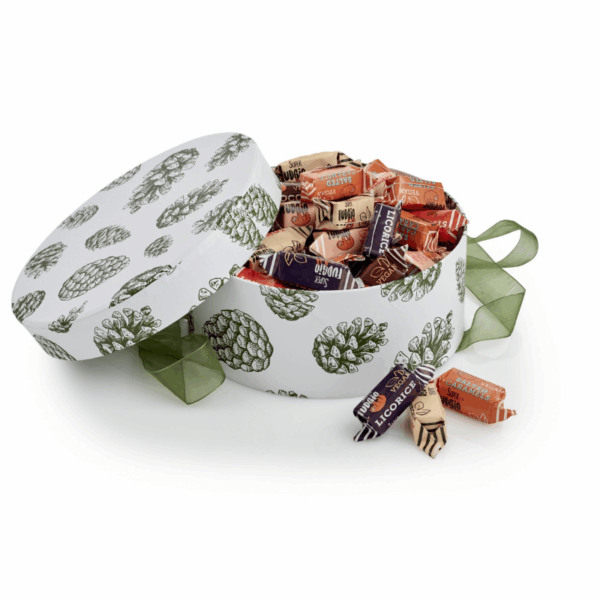 Hatteæske Grøn Kogle, Stor - Økologisk & Vegansk Fudge - Mix 600 g.