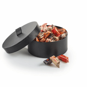 Hatteæske Sort m/Hank, Stor - Økologisk & Vegansk Fudge - Mix 600 g.