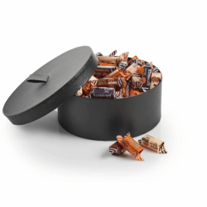 Hatteæske Sort m/Hank, Mega - Økologisk & Vegansk Fudge - Mix 900 g.