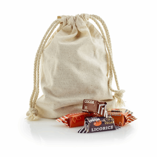 Økologisk bomuldspose m. 150 g. Økologisk fudge - mix