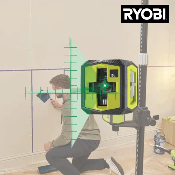 Grøn krydslaser med referencepunkter - Ryobi