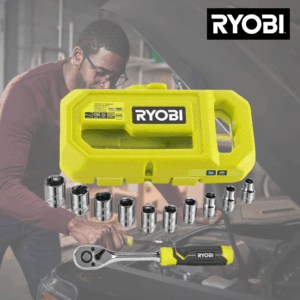 Topnøglesæt 10 dele 1/4" - Ryobi