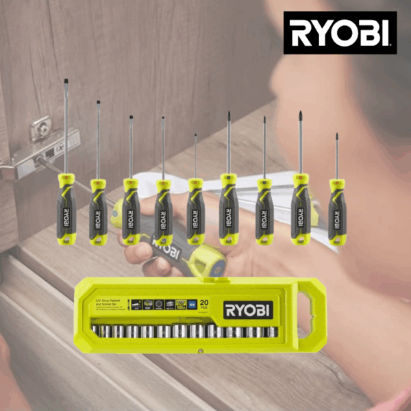 Topnøgle- og skruetrækkersæt - Ryobi